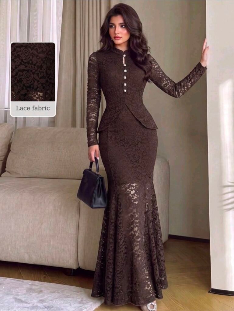 تاپ زنانه ترندز مدلین، آستین بلند قهوه‌ای